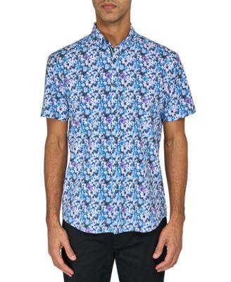 Society of Threads Mens Regular-Fit Non-Iron Performance Stretch Blurred Floral Button-Down Shirt Product Image
