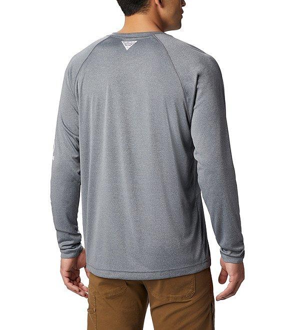 Men's Columbia PFG UPF 50 Terminal Tackle™ Heather Long Sleeve Shirt, Size: XL, Grey Heather Product Image