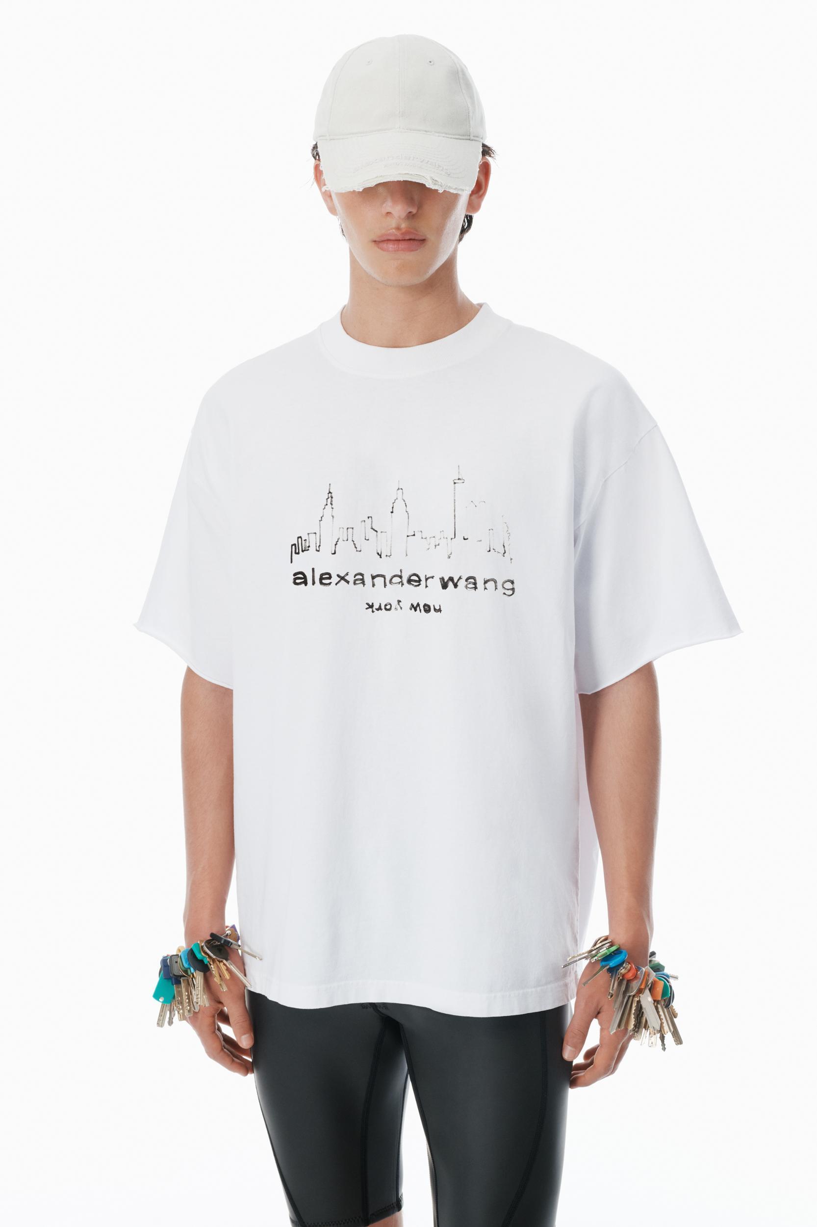 White Cotton Oversized Logo T-shirt Product Image
