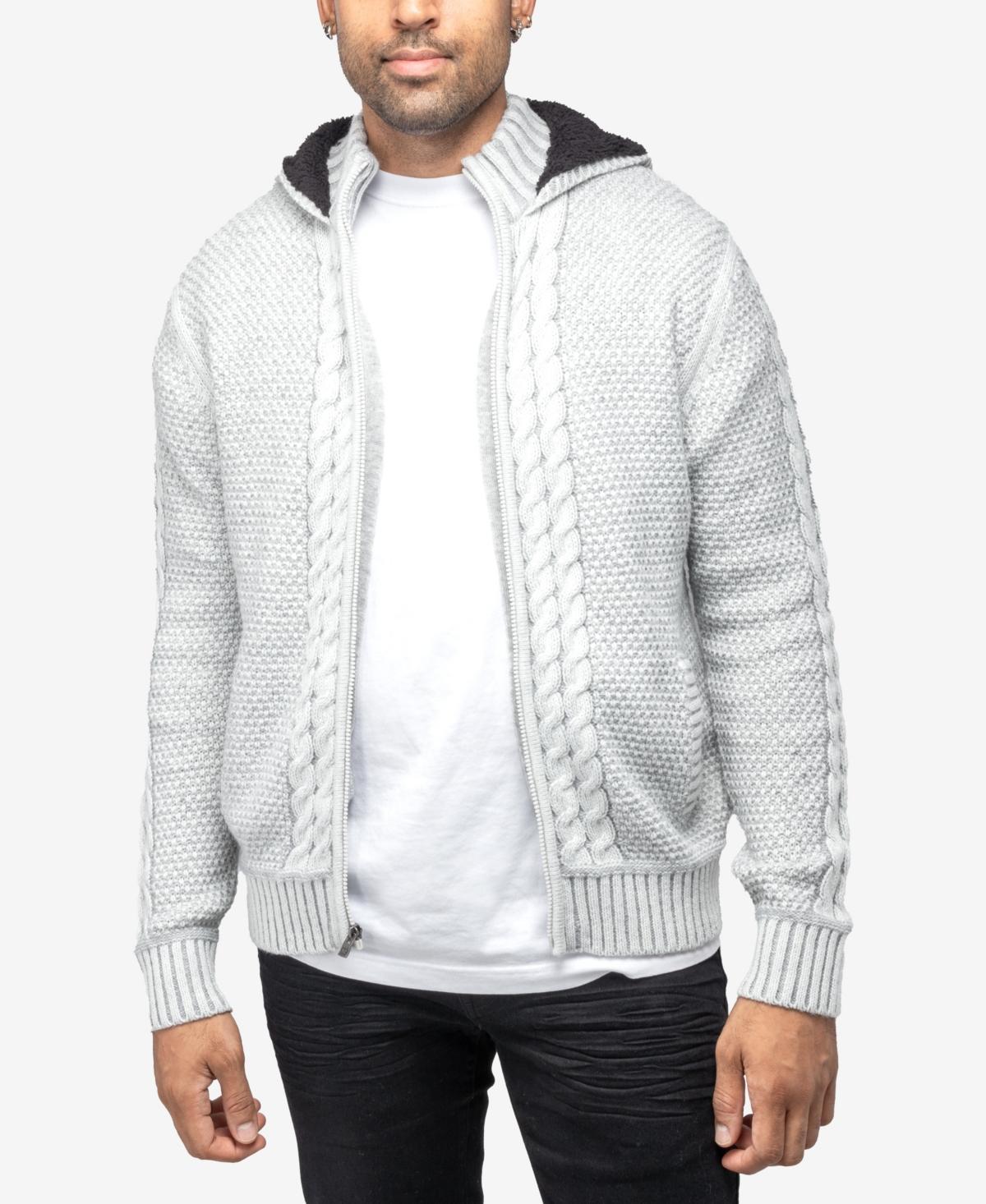 X-Ray Mens Hooded Full-Zip High Neck Sweater Jacket Product Image