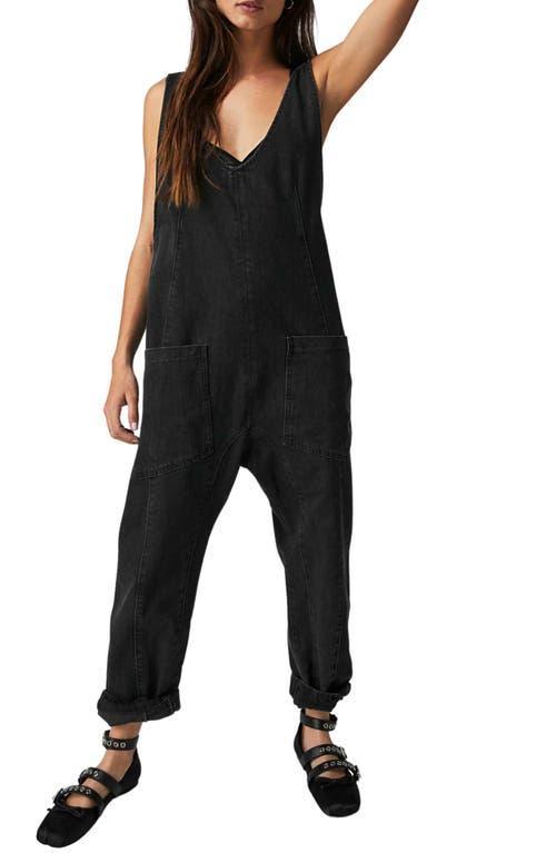 Free People High Roller Scoop Neck Sleeveless Denim Jumpsuit Product Image