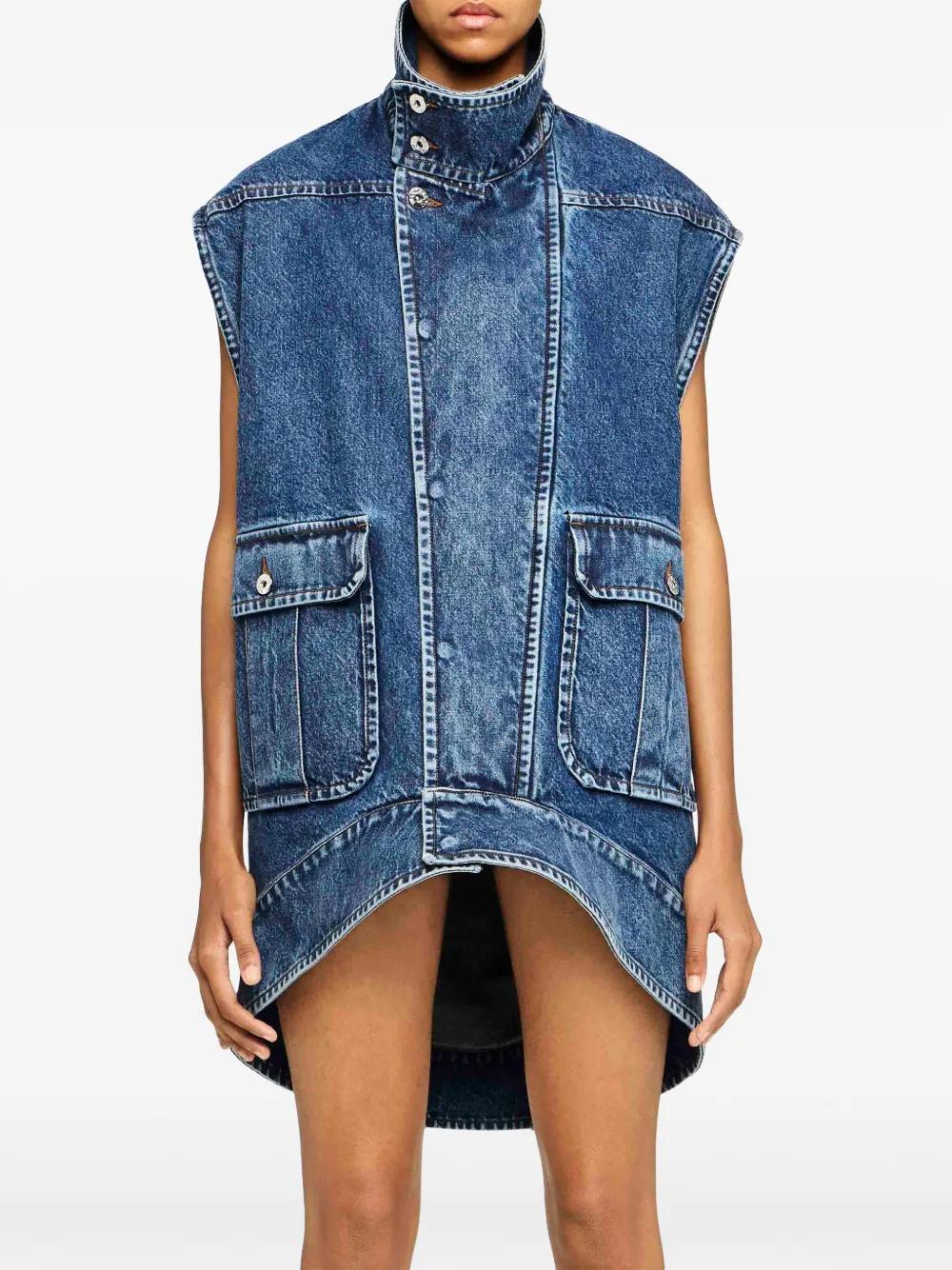 JW ANDERSON High-neck Denim Gilet In Blue Product Image