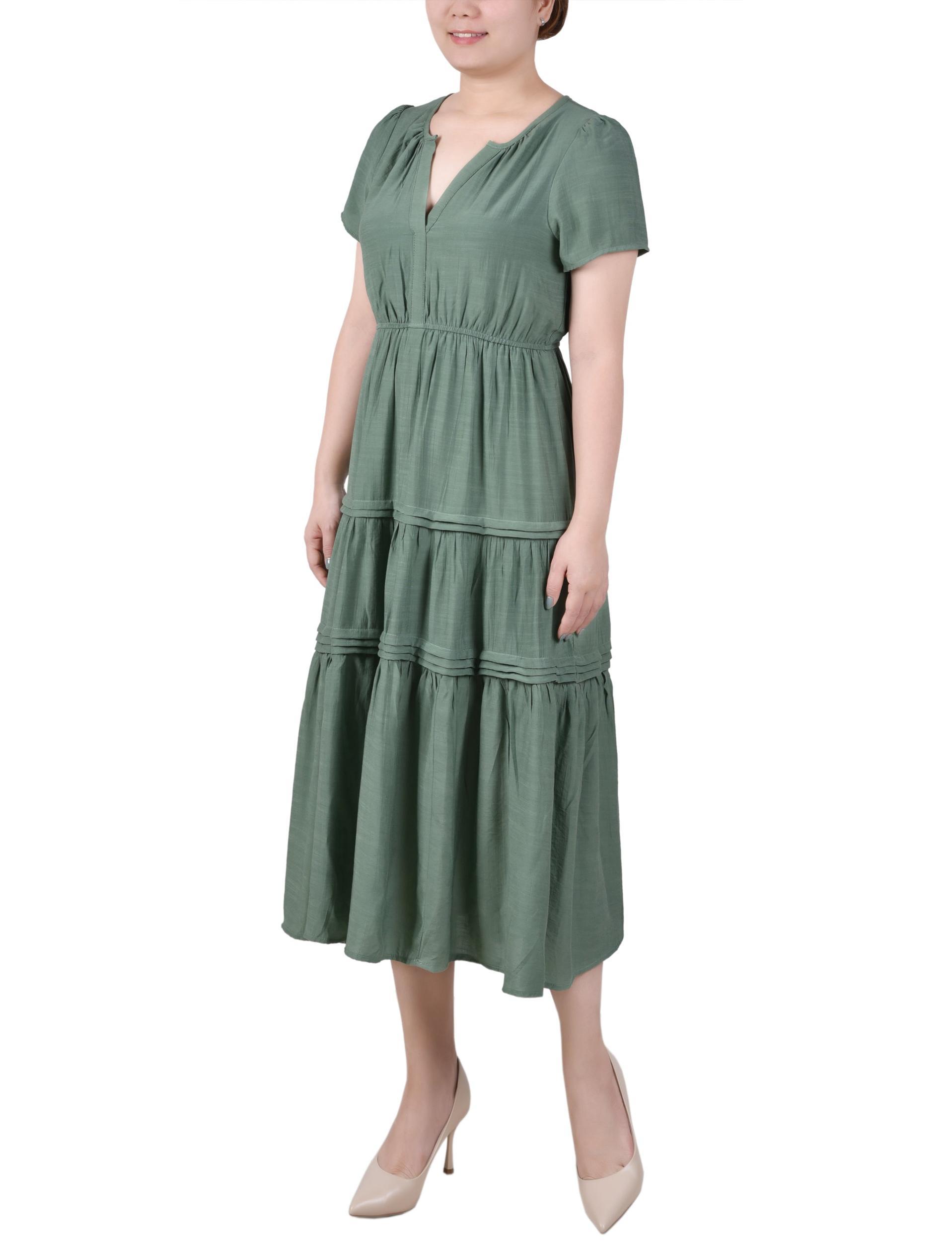 Dark Ivy Ankle Length Short Sleeve Dress Product Image