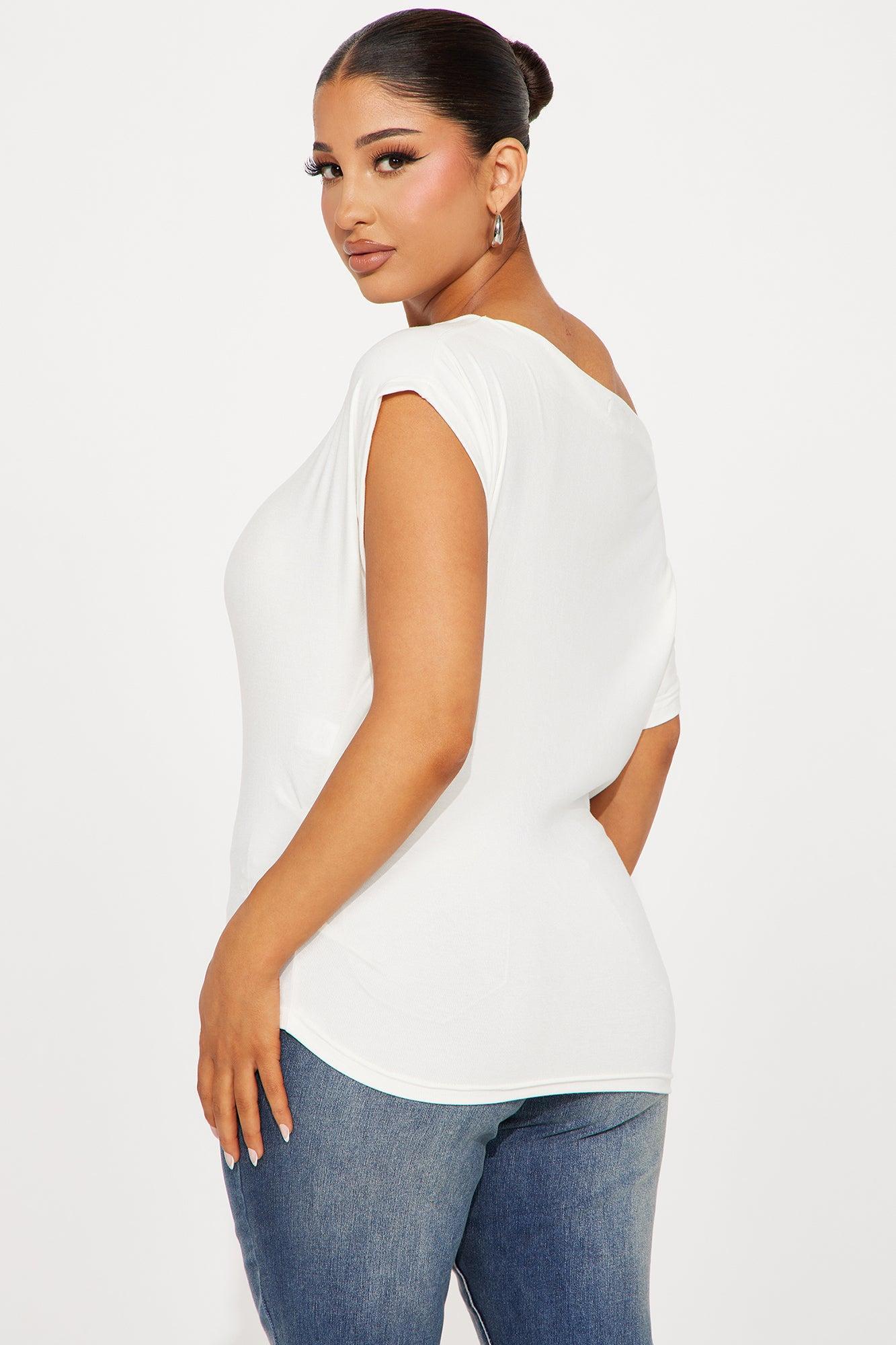 Eva Effortless One Shoulder Top - Ivory Product Image