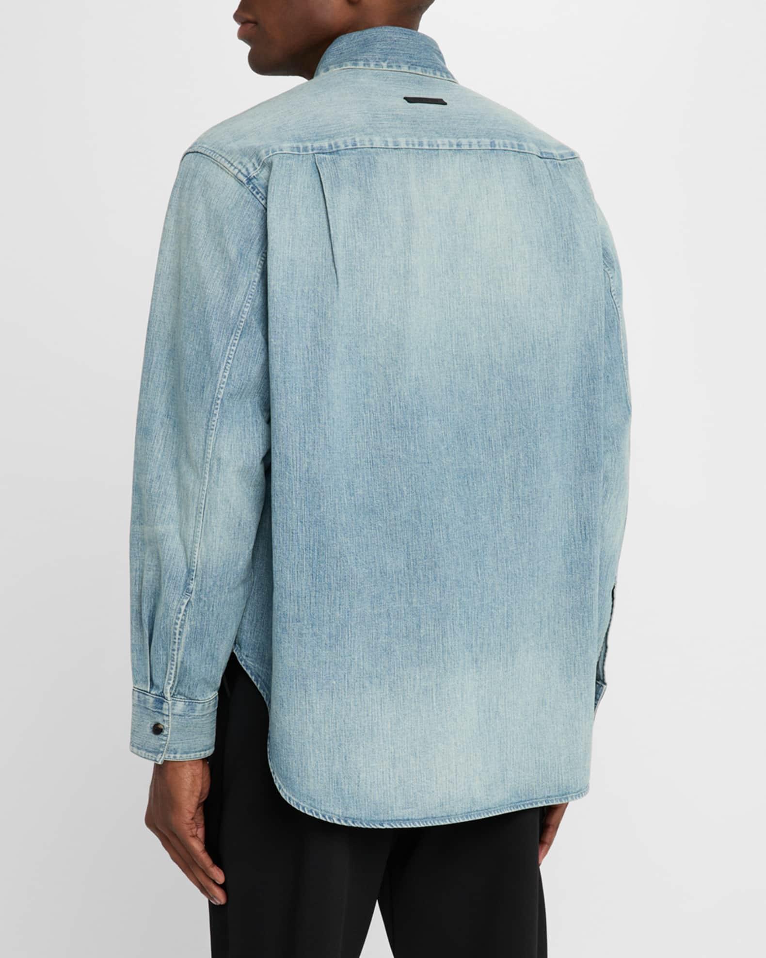 Mens Denim Button-Down Shirt Product Image