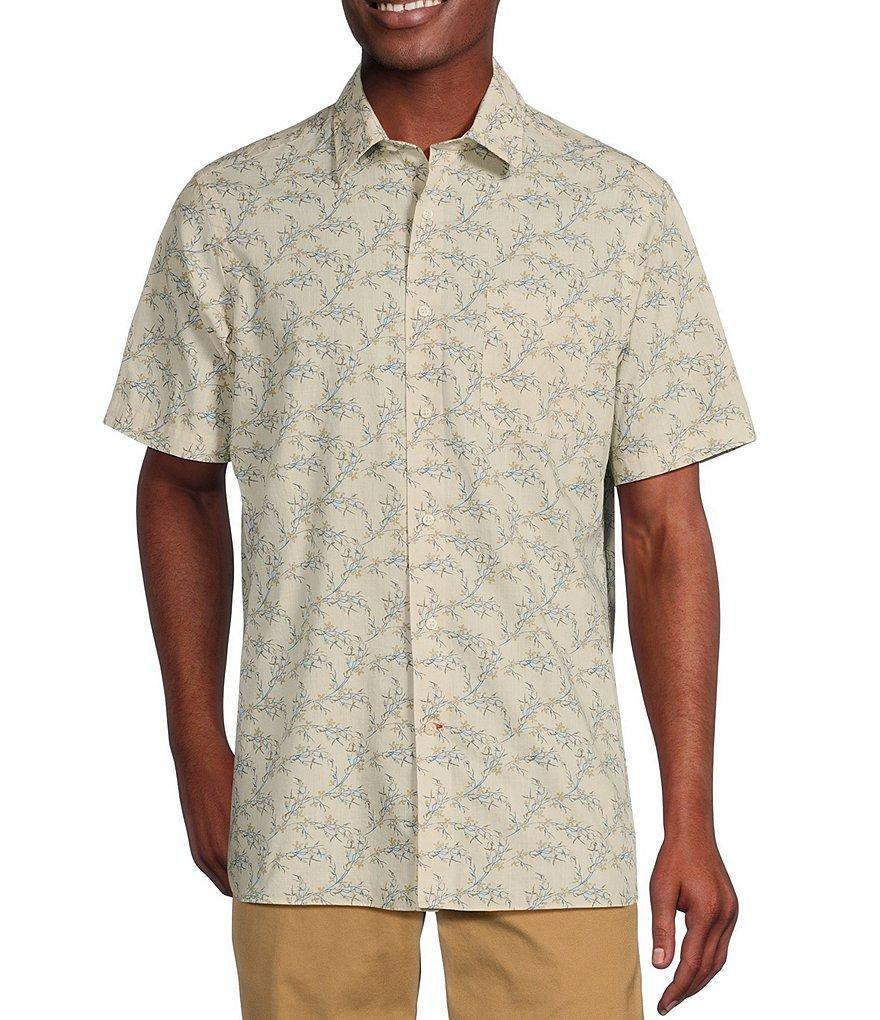 Cremieux Blue Label Slub Poplin Southwest Floral Print Short Sleeve Woven Shirt Product Image