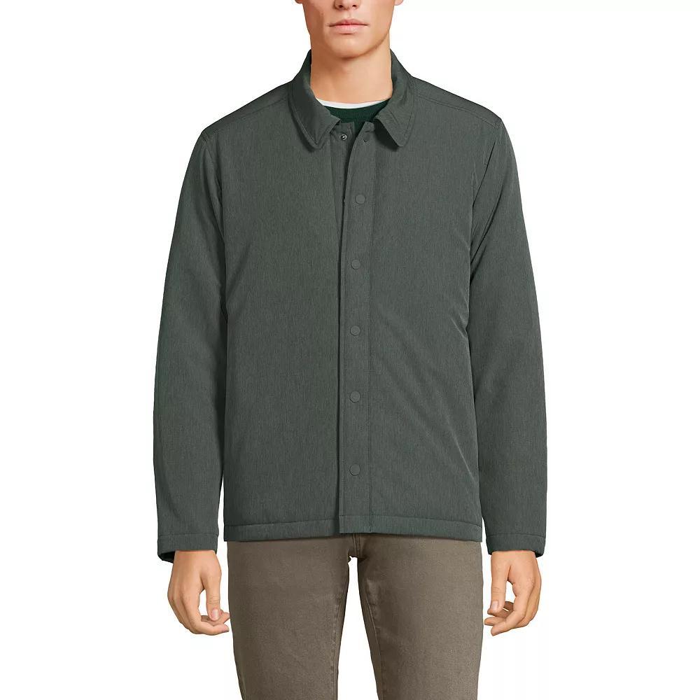 Men's Lands' End Commuter Refined Non Quilted Shirt Jacket, Size: Large, Evening Green Product Image