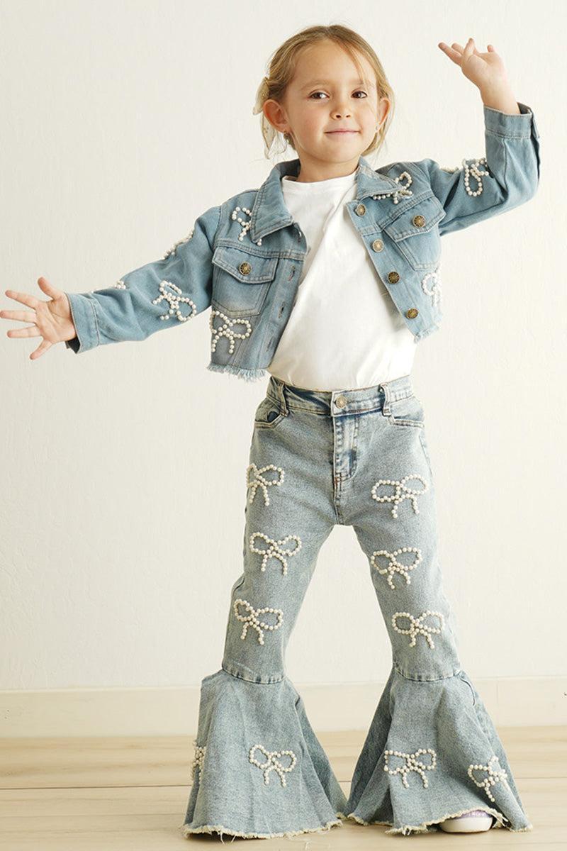 Blue pearl denim jeans Product Image