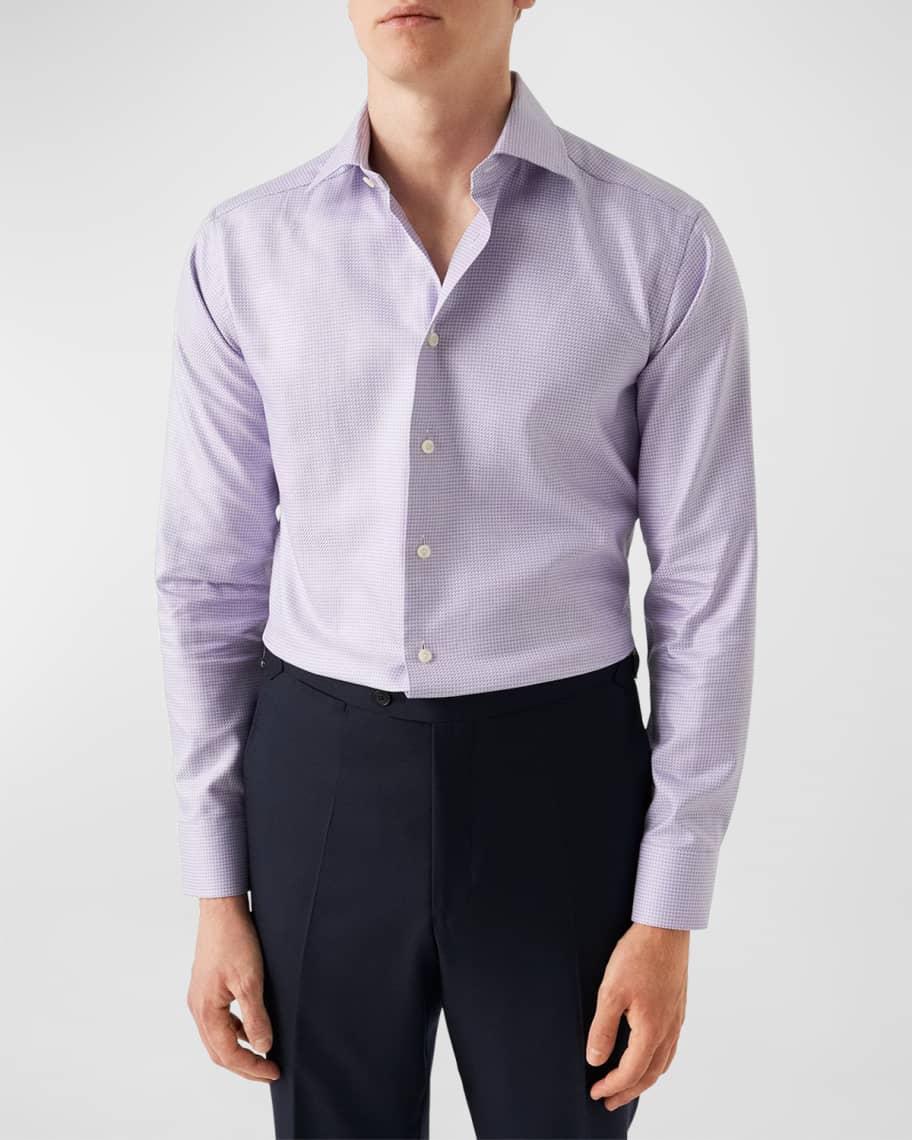 Mens Signature King Twill Slim Fit Micro-Check Dress Shirt Product Image
