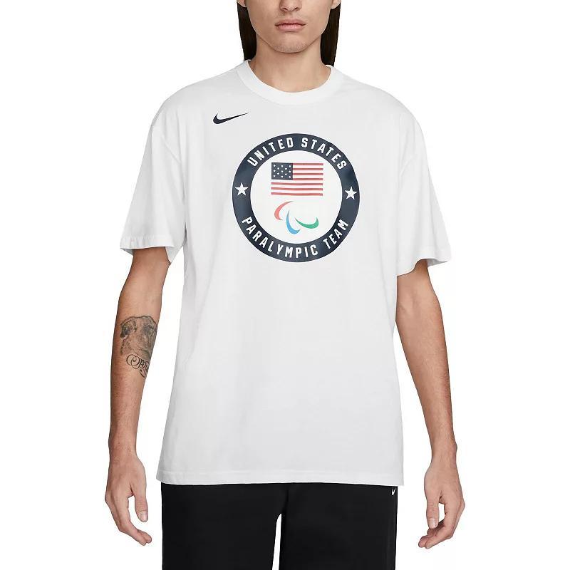 Men's Nike White Team USA 2024 Summer Paralympics Media Day Look Essentials T-Shirt, Size: Large, Usa White Product Image
