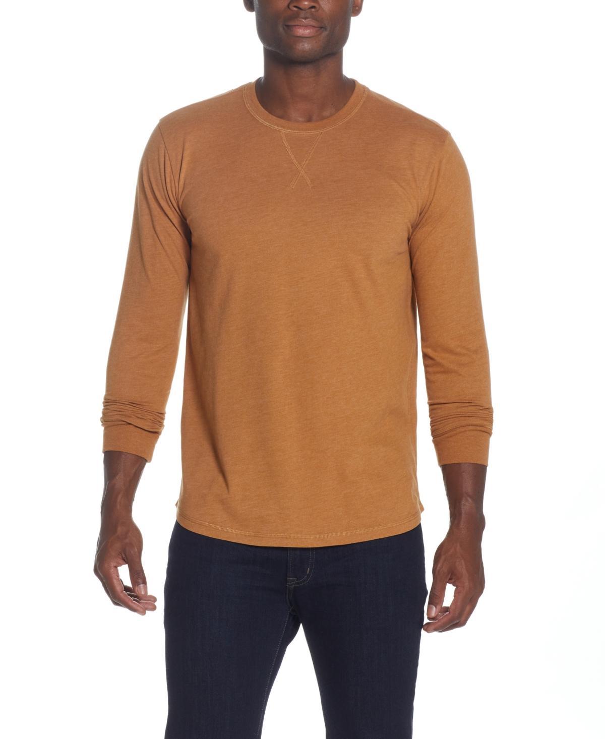 Weatherproof Vintage Mens Long Sleeved Brushed Jersey Crew Neck T-shirt Product Image