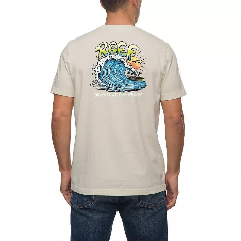 Mens REEF Woven Graphic Tee Ivory Product Image