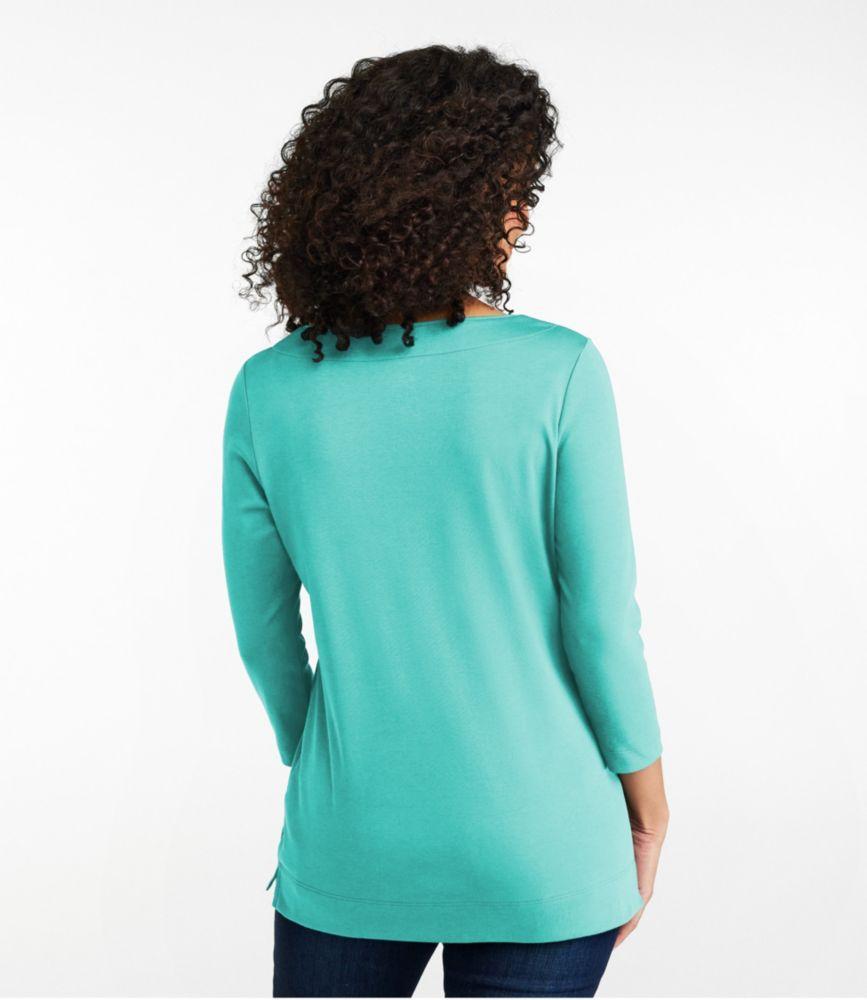 
                            Women's Pima Cotton Tunic, Three-Quarter-Sleeve Splitneck
                         Product Image