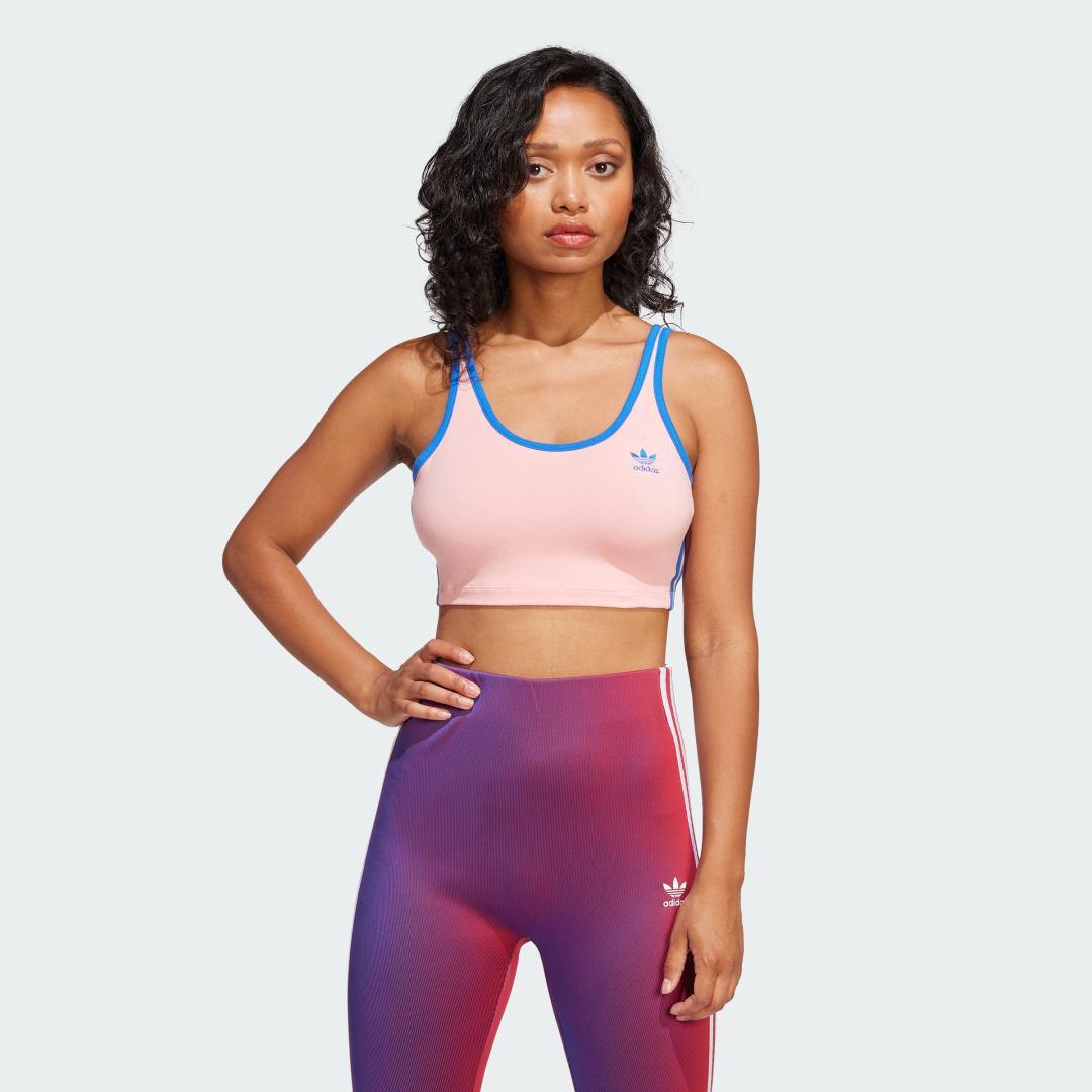adidas Adicolor 3-Stripes Bra Top White 2XL Womens Product Image