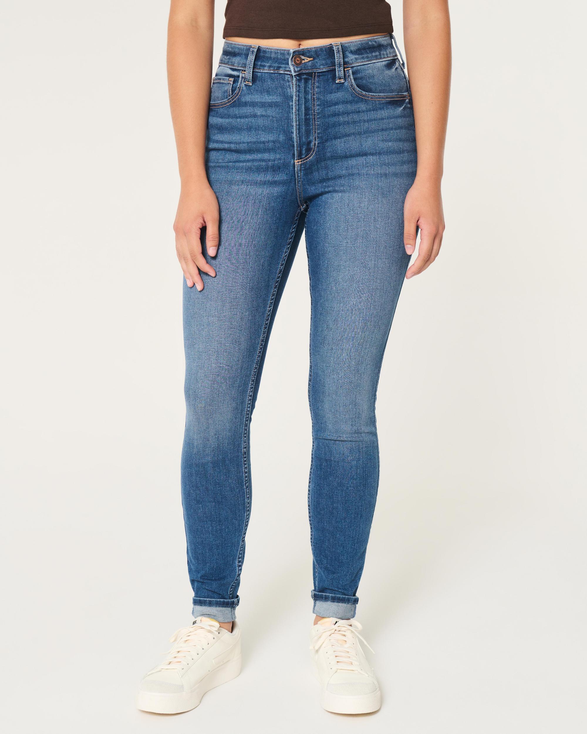 Curvy High-Rise Dark Wash Super Skinny Jeans Product Image