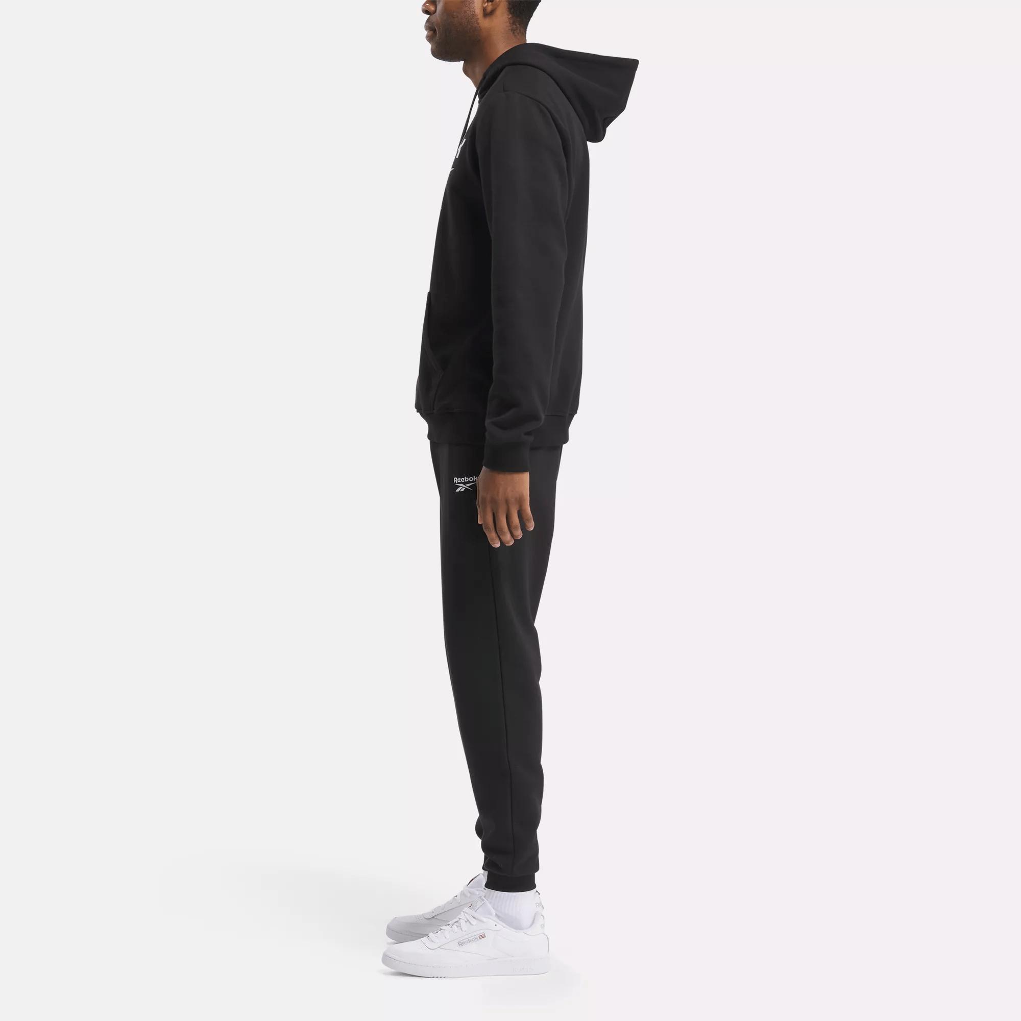 Men's Reebok Identity Fleece Stacked Logo Pullover Hoodie Male Product Image