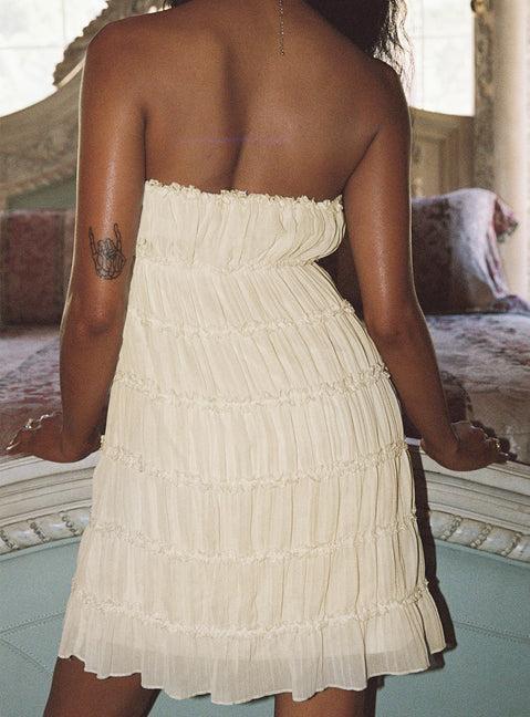 Opalette Strapless Mini Dress Cream Product Image