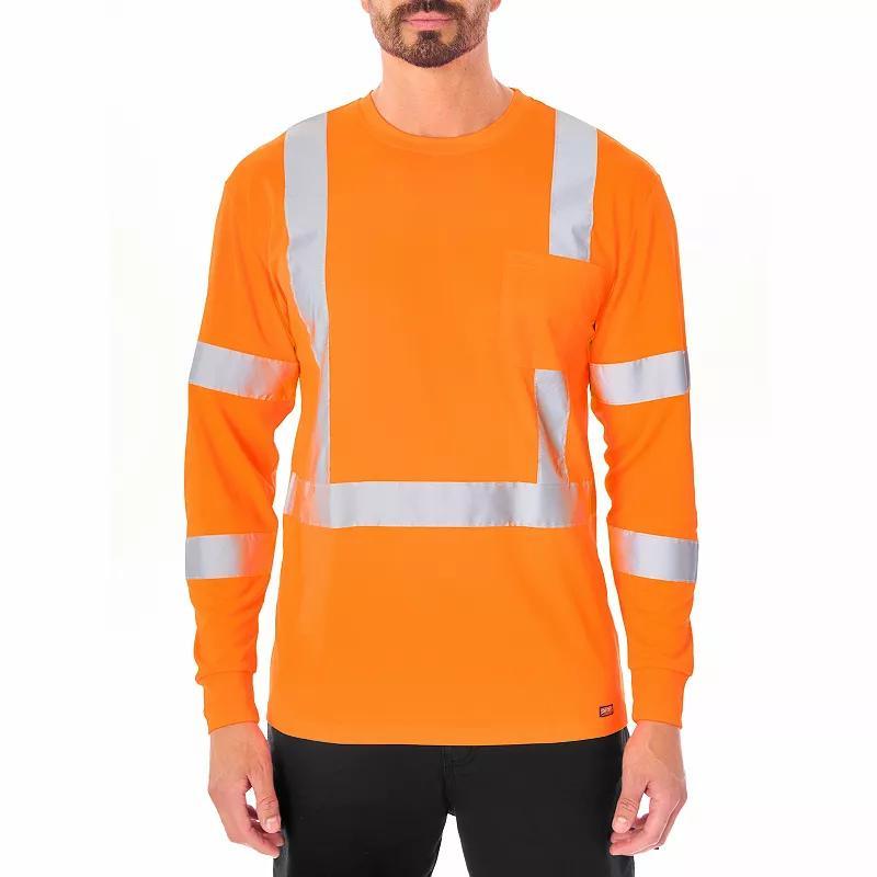 Men's Smith's Workwear Long Sleeve High-Visibility Reflective Safety Tee, Size: XL, Laser Yellow Product Image