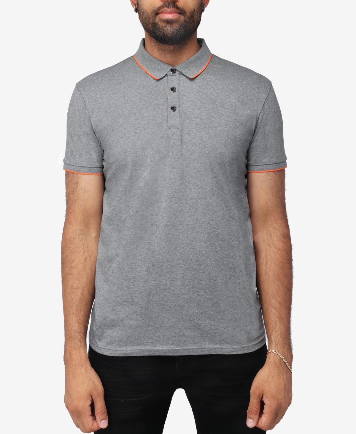 Men's Xray Short Sleeve Snap-Placket Polo, Size: Medium, Heather Grey Product Image