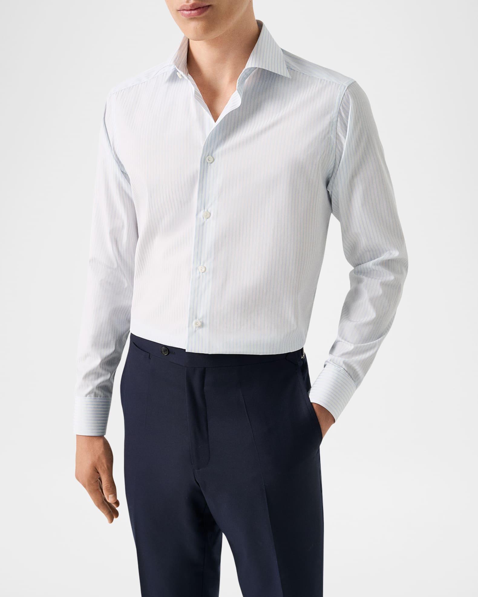 Men's Elevated Stripe Supima 120 Slim-Fit Dress Shirt Product Image