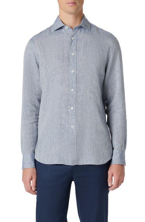 Mens Linen Long-Sleeve Button-Up Shirt Product Image