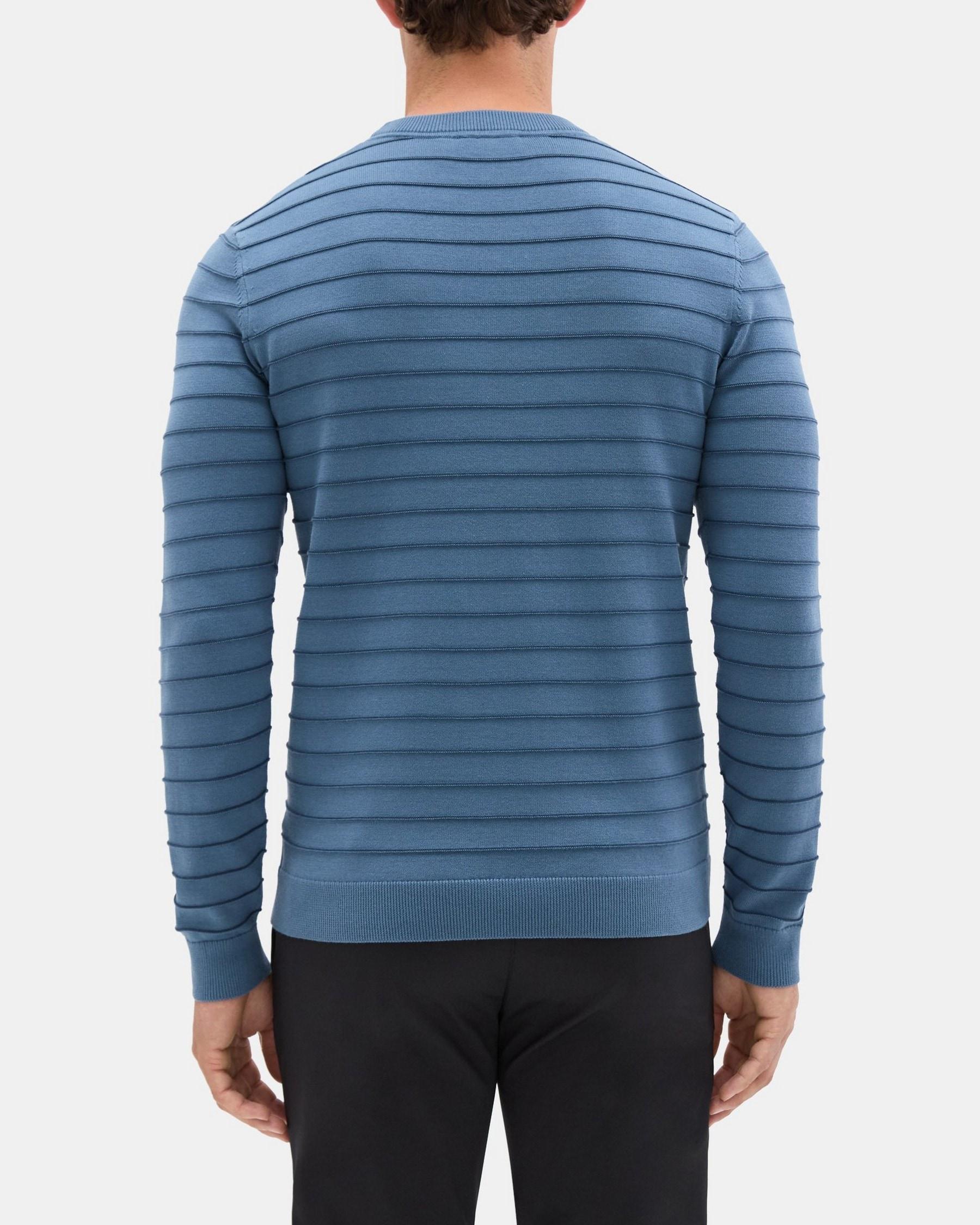 Crewneck Sweater in Striped Organic Cotton Product Image