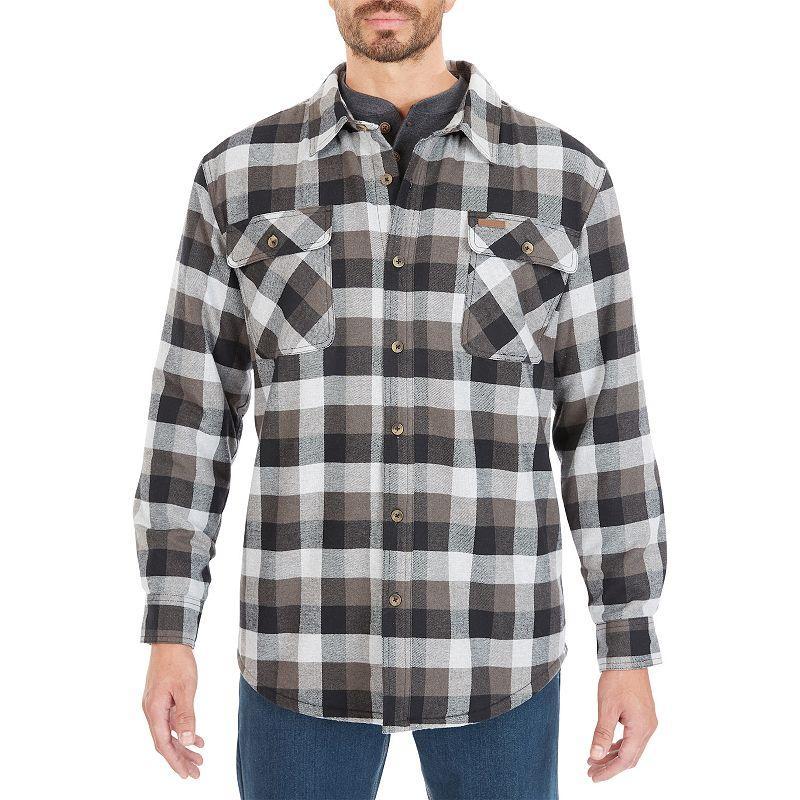 Big & Tall Smith's Workwear Sherpa-Lined Flannel Shirt Jacket, Men's, Size: 3XB, Red Product Image