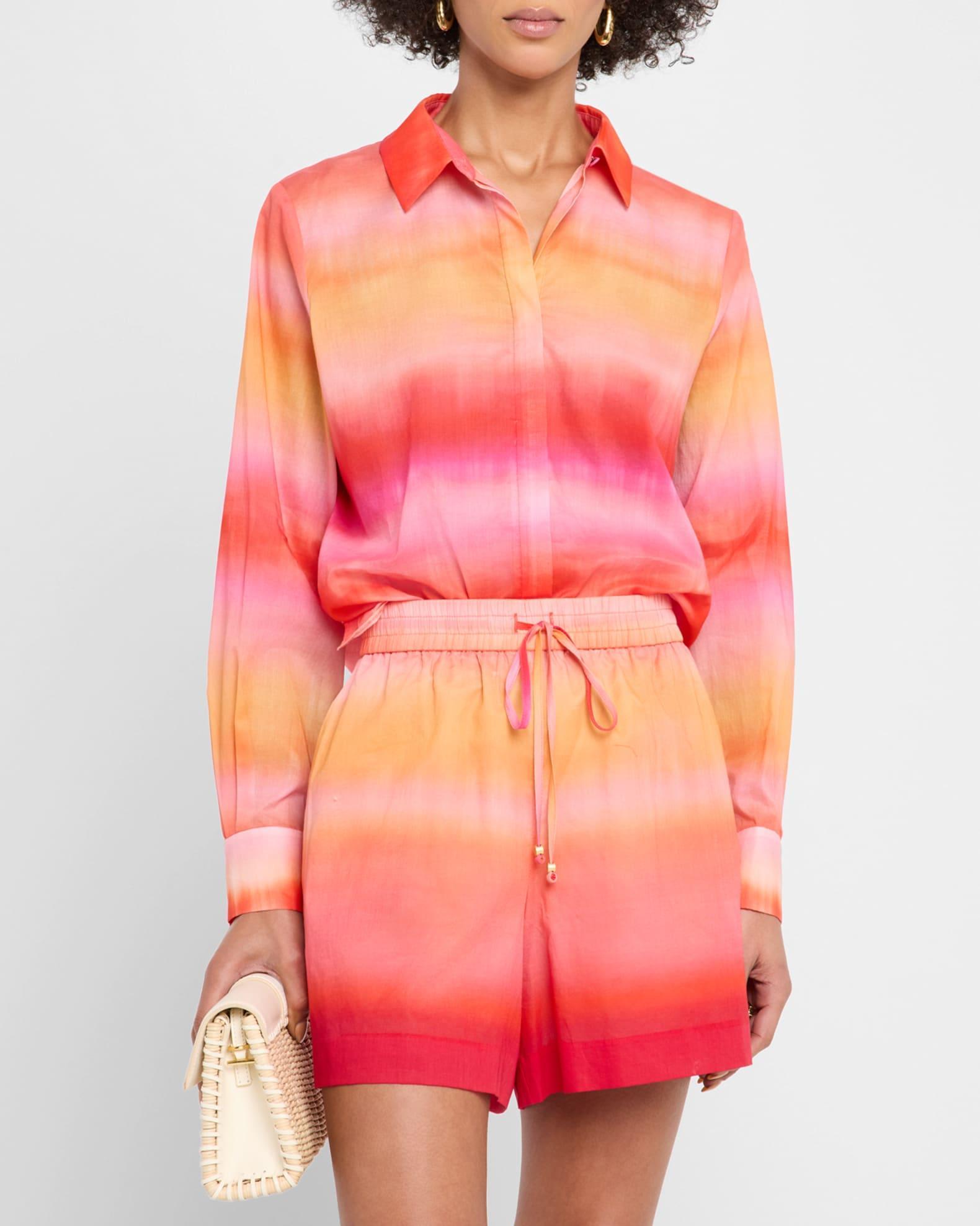 Elvrie Ombre Button-Front Shirt Product Image