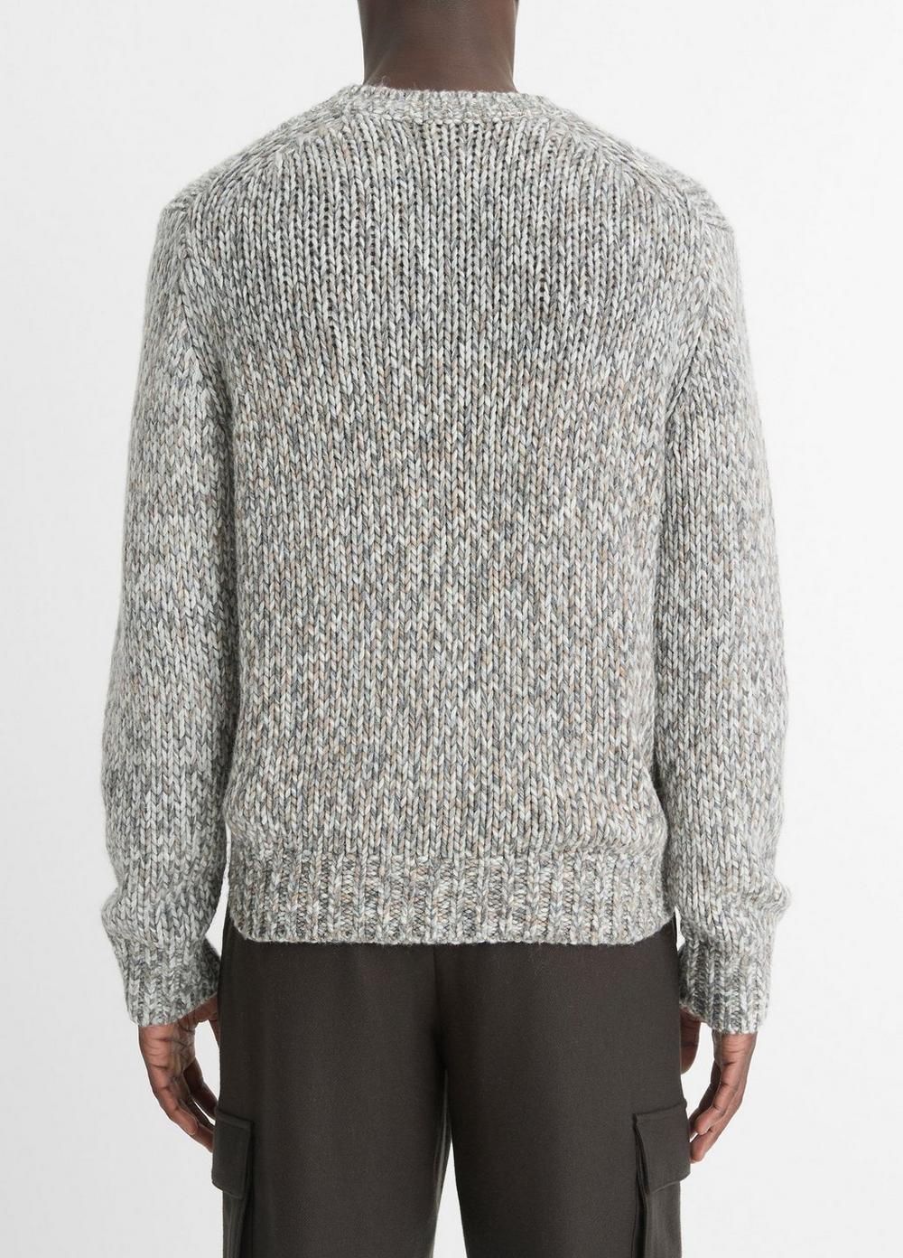 Mens Homespun Marled Crew Neck Sweater, Medium Heather Grey Combo, Size XL Vince Product Image