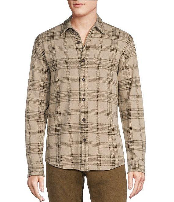 Cremieux Herbisse Jaquard Plaid Coatfront Knit Long Sleeve Woven Shirt Product Image