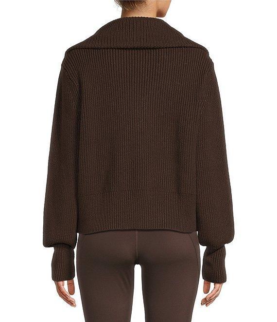 Antonio Melani Wool Blend Half Zip Shawl Collar Long Sleeve Sweater Product Image