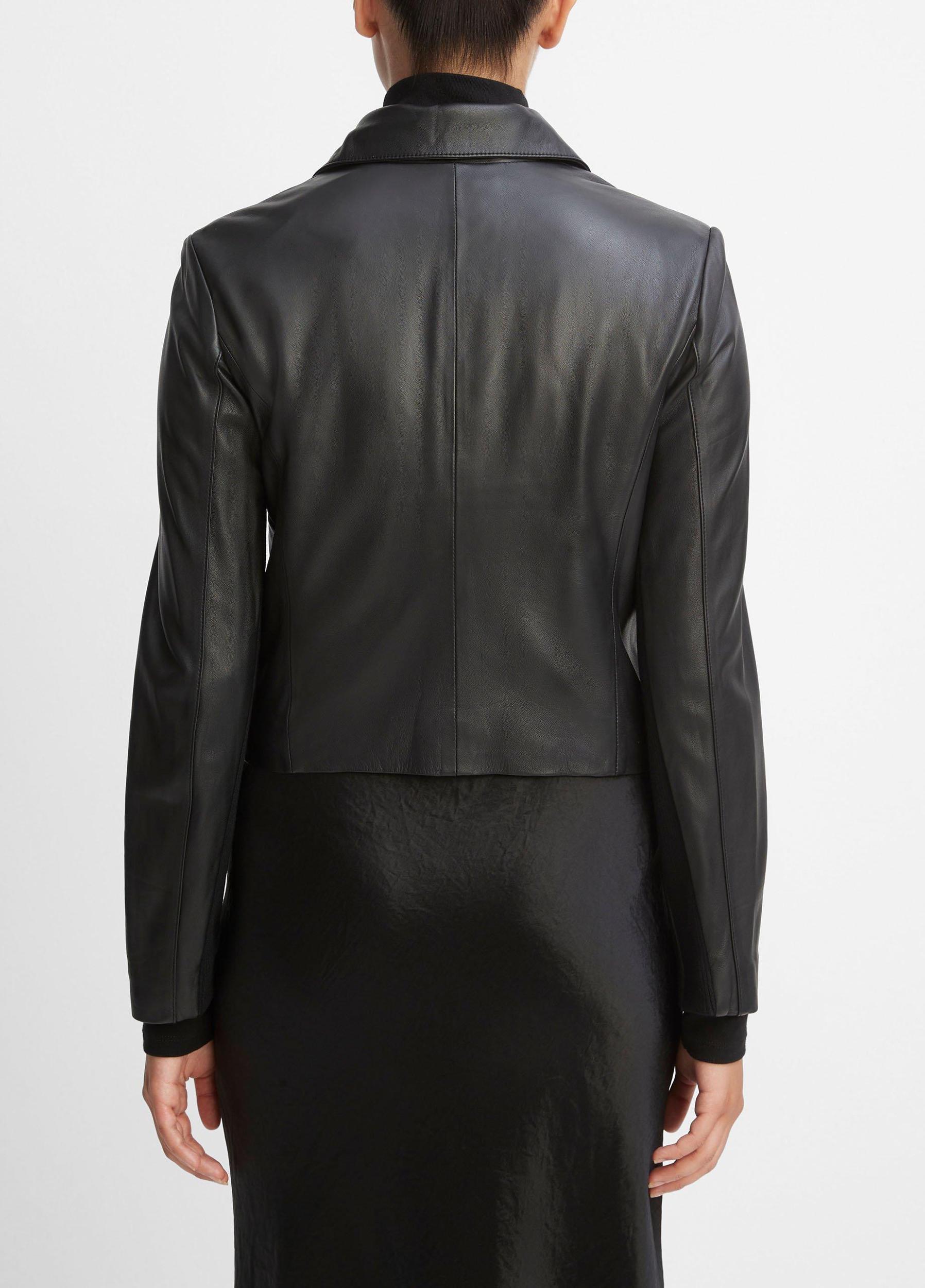 Womens Leather Cross-Front Moto Jacket Vince Product Image