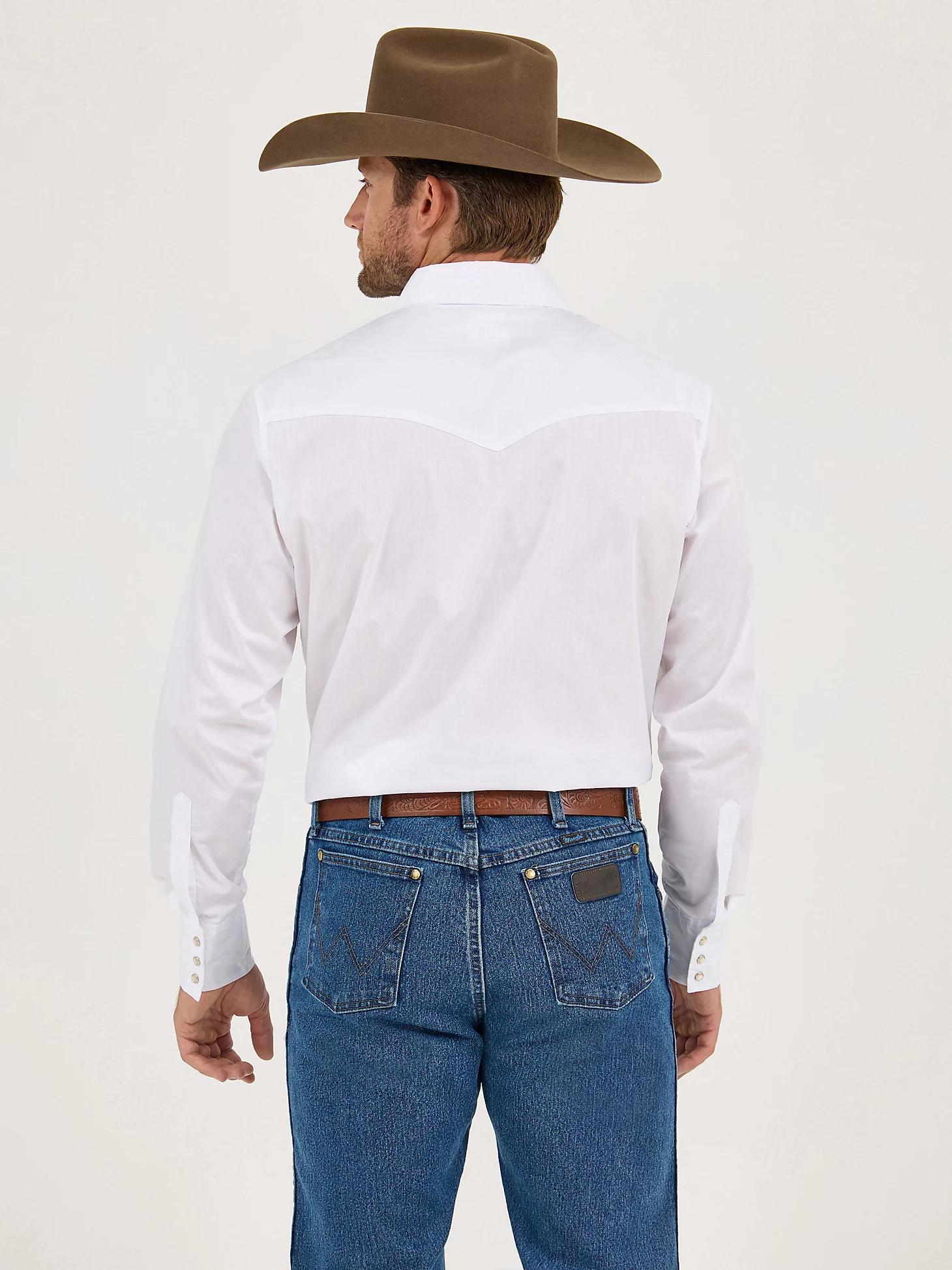 Wrangler® Western Snap Shirt - Long Sleeve Solid Broadcloth | Men's SHIRTS | Wrangler® Product Image