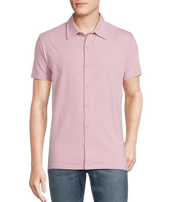 Cremieux Premium Denim Solid Coat Front Knit Shirt Product Image