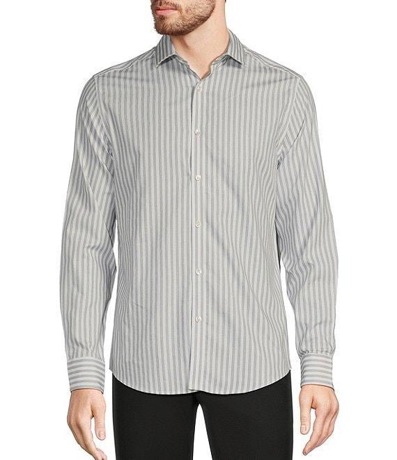 Murano Slim Fit Sateen Solid Long Sleeve Woven Camp Shirt Product Image