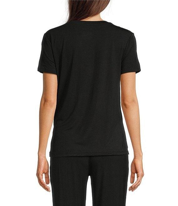 Half Moon by Modern Movement Jersey Knit Short Sleeve Round Neck Coordinating High-Low Hem Lounge Top Product Image