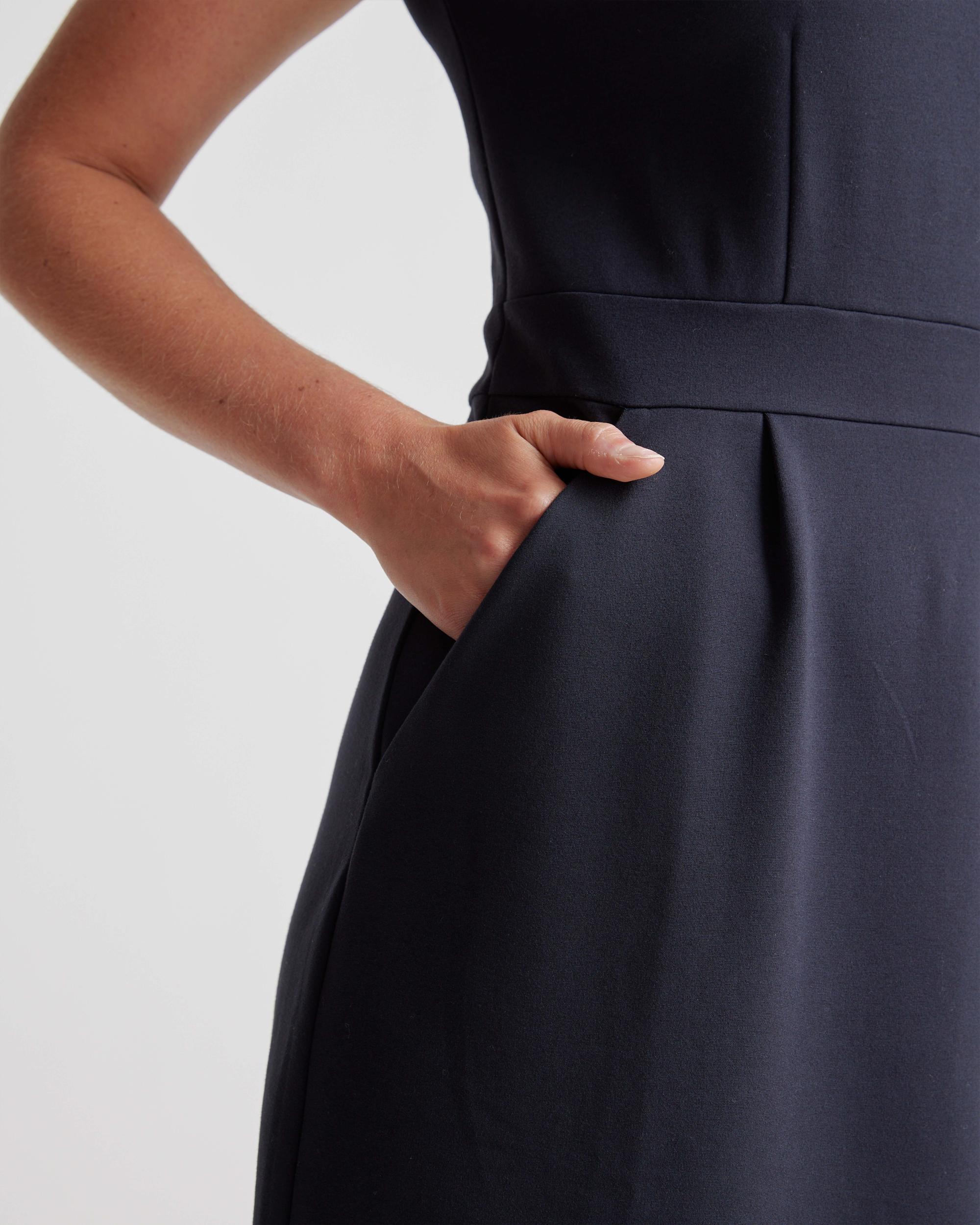 Quince | Women's Ultra-Stretch Ponte Cap Sleeve Dress Rayon Product Image