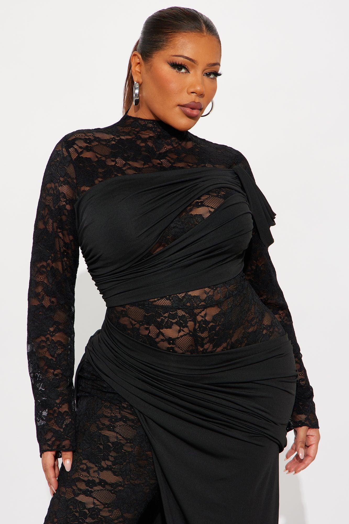 Claudette Lace Long Sleeve Jumpsuit - Black Product Image