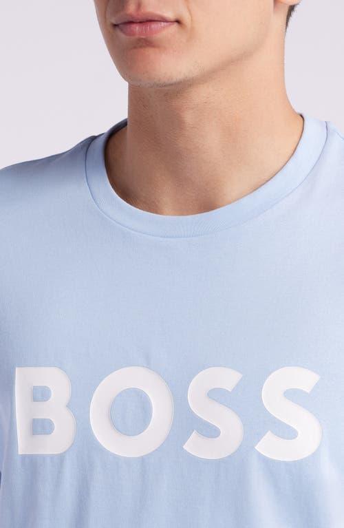 HUGO BOSS Boss Tiburt Logo Graphic T-shirt In Light Blue Product Image
