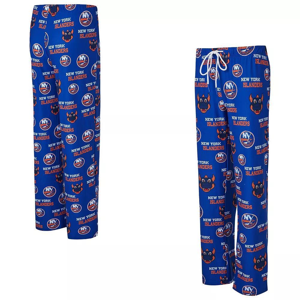 Women's Concepts Sport Royal New York Islanders Zest Allover Print Knit Pants, Size: Large, Isl Blue Product Image