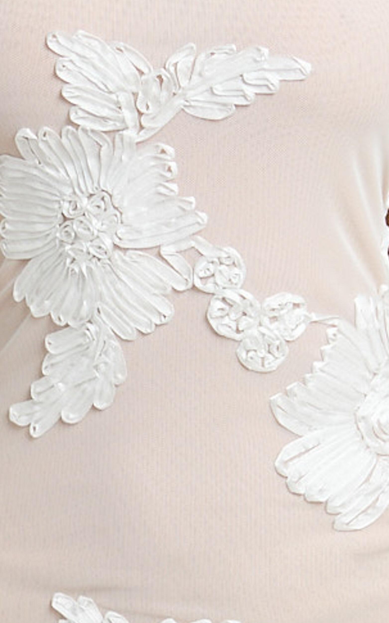 Shelby Mini Dress - Strapless Rosette Bodycon Dress in White Product Image