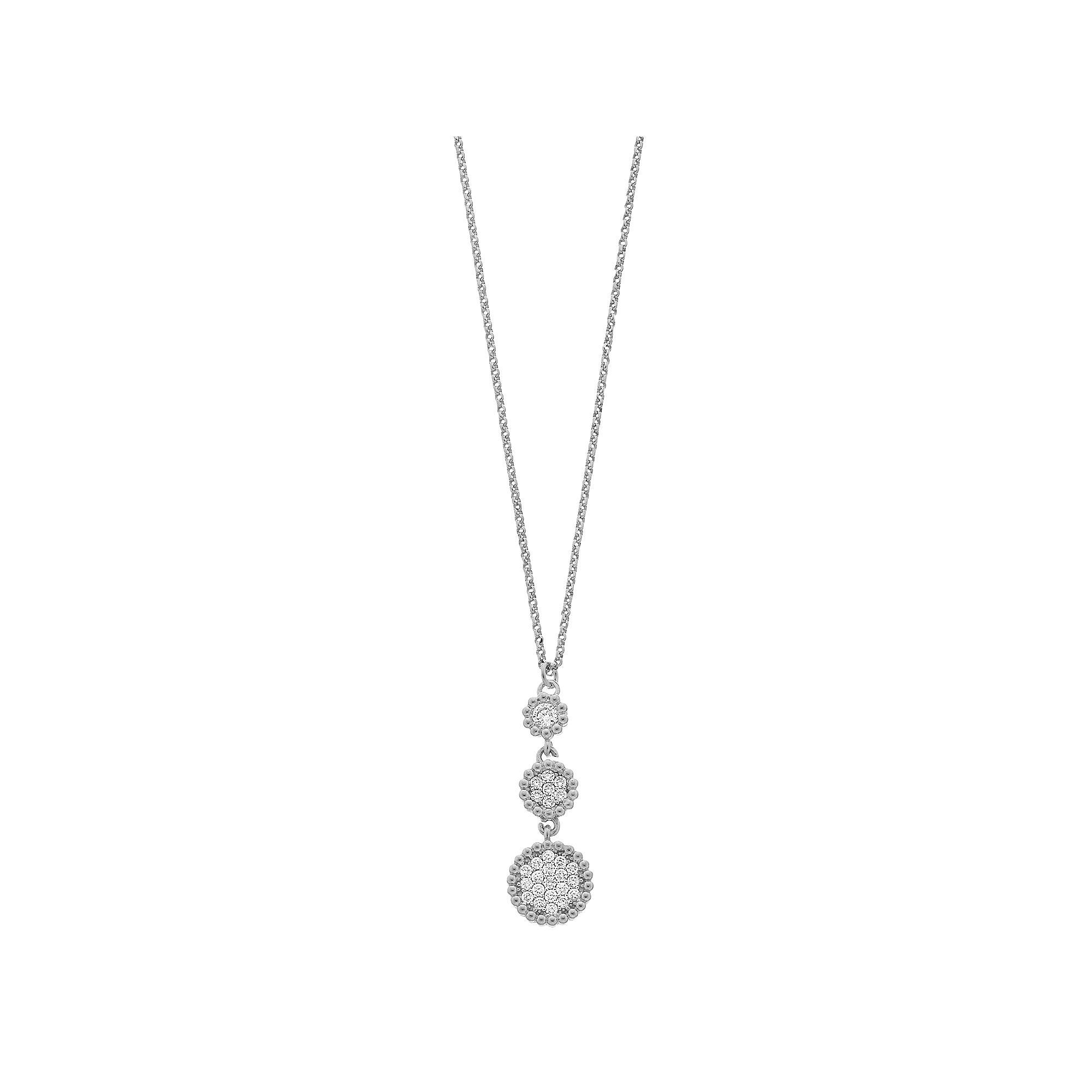 Sterling Silver Cubic Zirconia Cluster Adjustable Necklace, Women's, Size: 18" Product Image