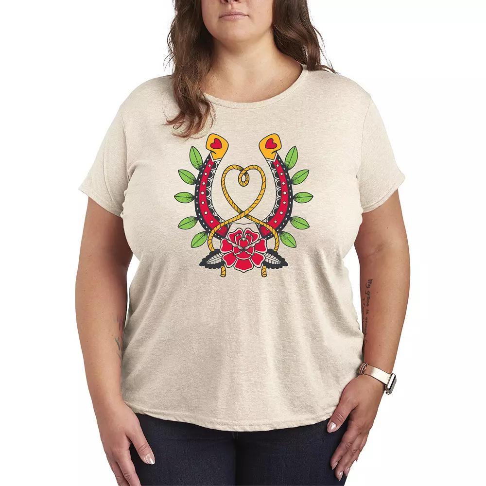 Plus Size Goth Western Horseshoe Graphic Tee, Womens Product Image