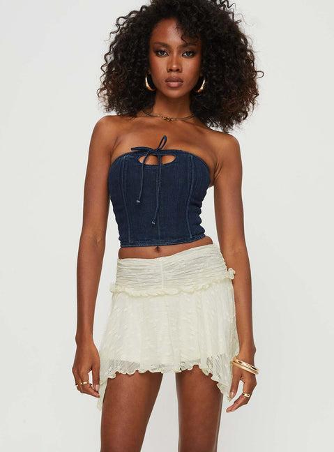 Ayra Lace Mini Skirt Cream Product Image