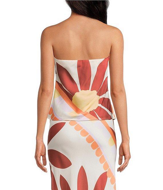 Gianni Bini Deanna Square Neck Strapless Printed Satin Coordinating Top Product Image
