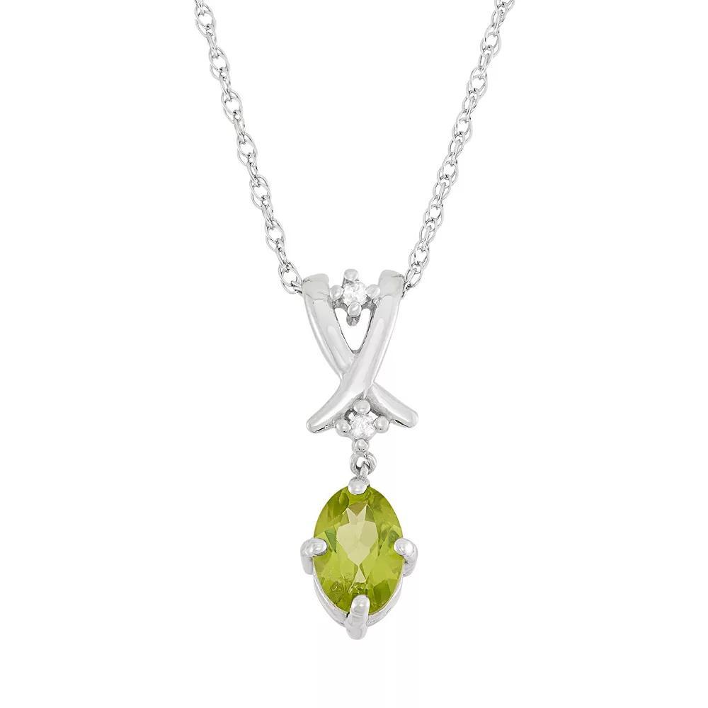 Jewelexcess Peridot & Diamond Accent Sterling Silver Pendant Necklace, Women's, Size: 18", Green Product Image