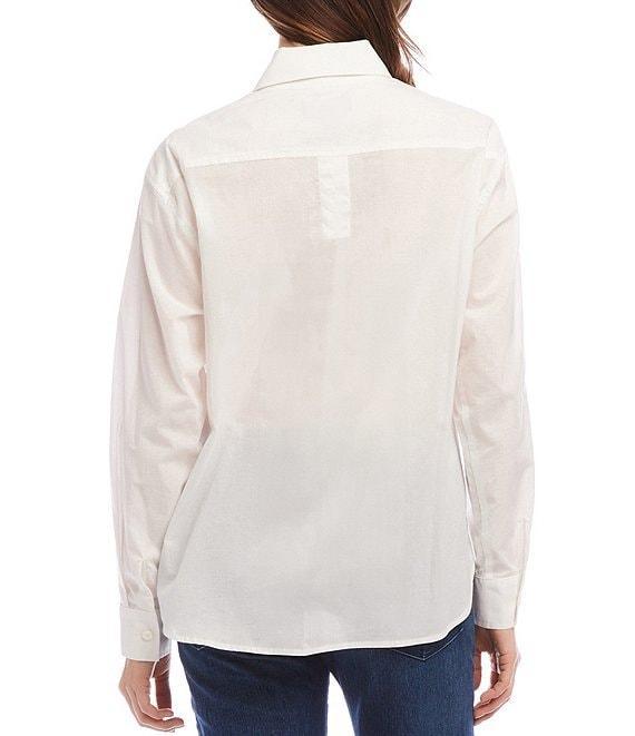 Karen Kane Embroidered Paisley Button Front Long Sleeve Shirt Product Image