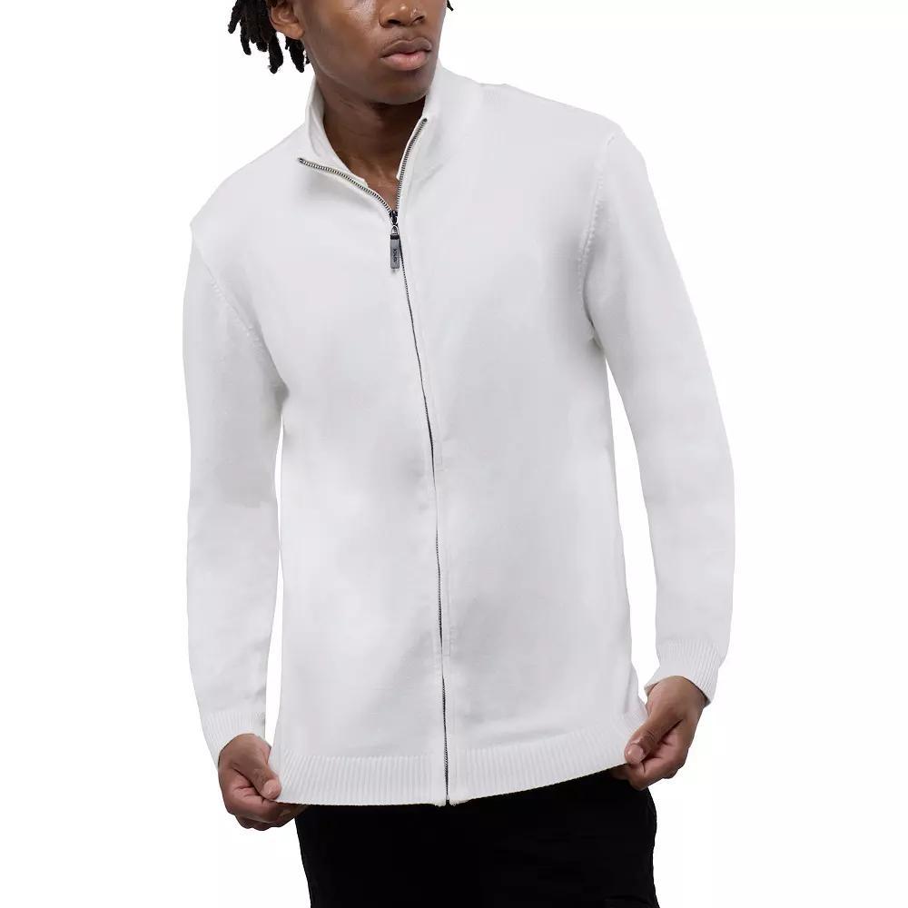 Men's Xray Full Zip Mockneck Sweater, Size: XL, Off White Product Image