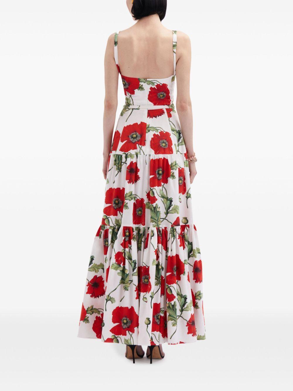 poppy-print cotton maxi dress Product Image