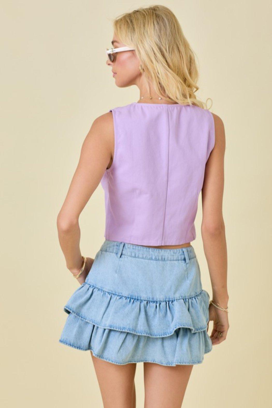 Tie Front Vest Top Product Image